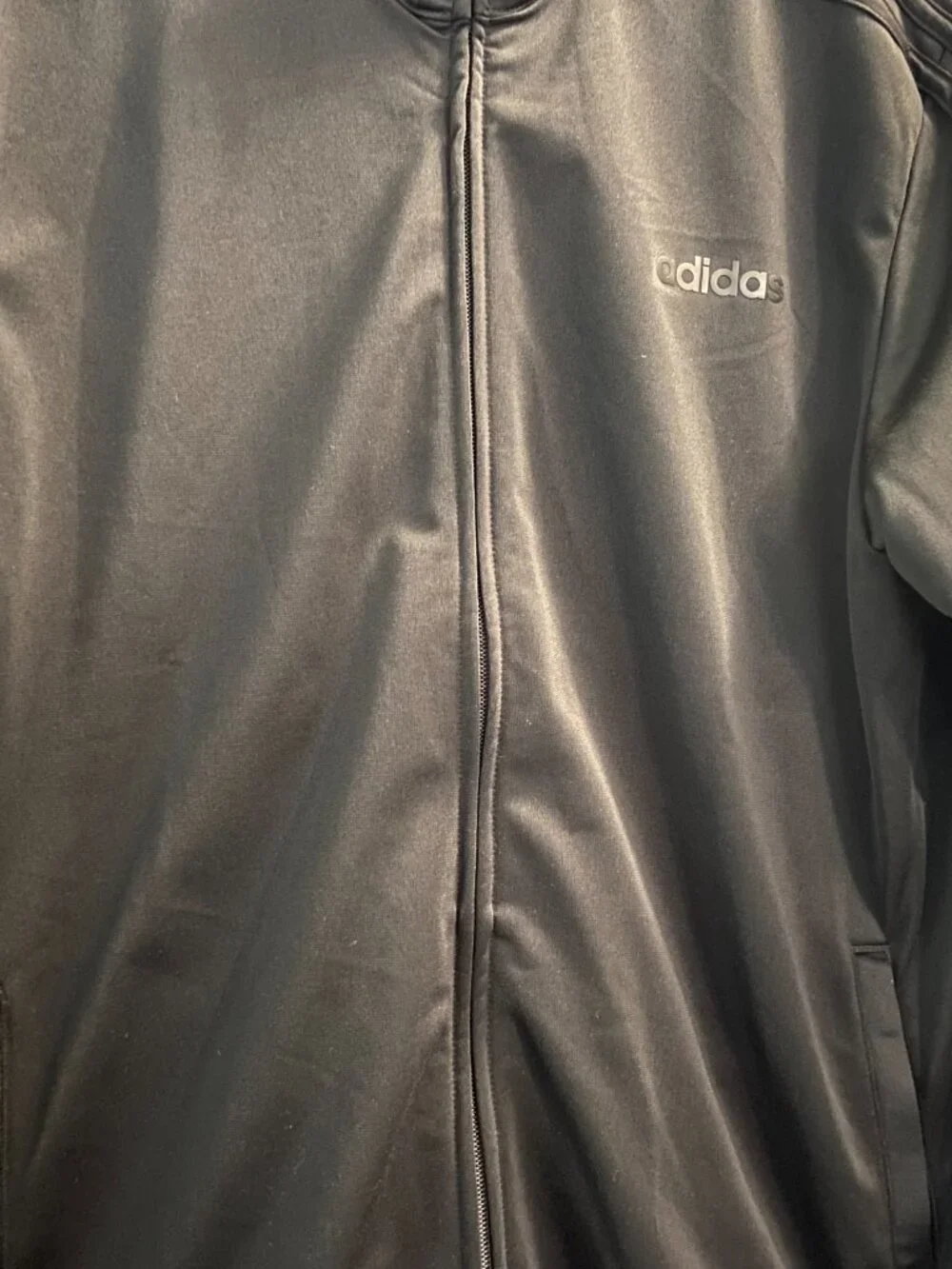 adidas Originals Men's black Full-Zip Collared Track Jacket Knit Size L